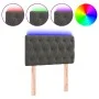 Dark gray velvet headboard with LED 80x7x78/88 cm by , Headboards and footboards - Ref: Foro24-3121979, Price: 48,10 €, Disco...