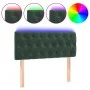 Dark green velvet LED headboard 90x7x78/88 cm by , Headboards and footboards - Ref: Foro24-3121987, Price: 61,96 €, Discount: %