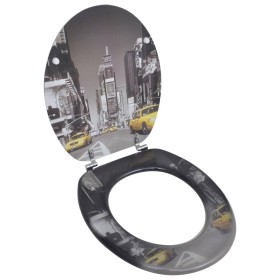 MDF wooden toilet seat, with New York model by vidaXL, Toilet and bidet seats - Ref: Foro24-141481, Price: 41,48 €, Discount: %