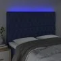 Kopfteil mit LED-Lichtern aus blauem Stoff, 144 x 7 x 118/128 cm von , Kopf- und Fußteile - Ref: Foro24-3122764, Preis: 126,7...