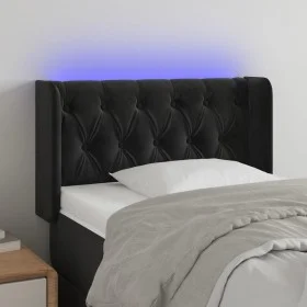 Black velvet headboard with LED 83x16x78/88 cm by , Headboards and footboards - Ref: Foro24-3123604, Price: 60,40 €, Discount: %