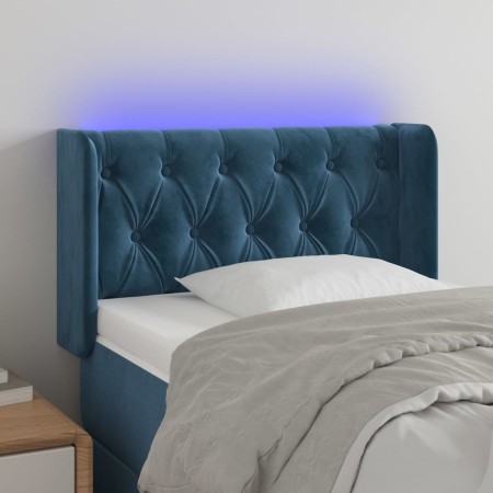 LED-Kopfteil aus dunkelblauem Samt, 83 x 16 x 78/88 cm von , Kopf- und Fußteile - Ref: Foro24-3123606, Preis: 59,42 €, Rabatt: %