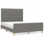 Estructura de cama con cabecero de tela gris oscuro 140x200 cm de , Camas y somieres - Ref: Foro24-3125301, Precio: 236,26 €,...