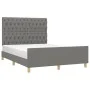 Estructura de cama con cabecero de tela gris oscuro 140x200 cm de , Camas y somieres - Ref: Foro24-3125301, Precio: 233,47 €,...