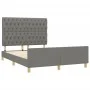 Bed frame with headboard in dark gray fabric 140x200 cm by , Beds and slatted bases - Ref: Foro24-3125301, Price: 233,66 €, D...