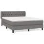 Box spring bed with dark gray fabric mattress 140x200 cm by , Beds and slatted bases - Ref: Foro24-3126486, Price: 452,47 €, ...