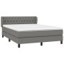 Box spring bed with dark gray fabric mattress 140x190 cm by , Beds and slatted bases - Ref: Foro24-3126478, Price: 486,14 €, ...