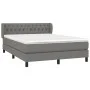 Box spring bed with dark gray fabric mattress 140x190 cm by , Beds and slatted bases - Ref: Foro24-3126478, Price: 494,15 €, ...