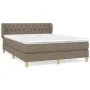 Box spring bed with taupe gray fabric mattress 140x200 cm by , Beds and slatted bases - Ref: Foro24-3127049, Price: 457,40 €,...