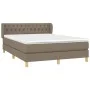Box spring bed with taupe gray fabric mattress 140x200 cm by , Beds and slatted bases - Ref: Foro24-3127049, Price: 457,40 €,...