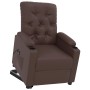 Sillón elevable cuero sintético marrón