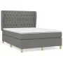 Box spring bed with dark gray fabric mattress 140x190 cm by , Beds and slatted bases - Ref: Foro24-3128758, Price: 538,27 €, ...