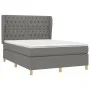 Box spring bed with dark gray fabric mattress 140x190 cm by , Beds and slatted bases - Ref: Foro24-3128758, Price: 538,27 €, ...