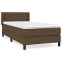 Box spring bed with dark brown fabric mattress 100x200 cm by , Beds and slatted bases - Ref: Foro24-3129612, Price: 318,77 €,...
