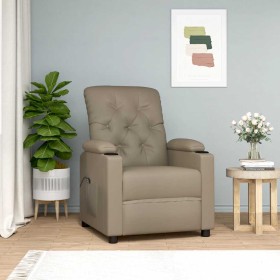 Sillón elevable cuero sintético color capuchino