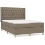 Box spring bed with taupe gray fabric mattress 140x200 cm by , Beds and slatted bases - Ref: Foro24-3132237, Price: 545,09 €,...