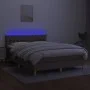 Box spring bed with LED mattress taupe gray fabric 140x200 cm by , Beds and slatted bases - Ref: Foro24-3133961, Price: 450,8...