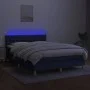 Box spring bed with mattress and LED blue fabric 140x200 cm by , Beds and slatted bases - Ref: Foro24-3133963, Price: 445,33 ...