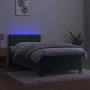 Box spring bed with mattress and LED dark green velvet 80x200 cm by , Beds and slatted bases - Ref: Foro24-3134552, Price: 29...