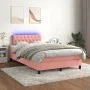Box spring bed with mattress and LED pink velvet 120x200 cm by , Beds and slatted bases - Ref: Foro24-3134578, Price: 383,06 ...