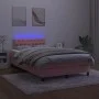 Boxspringbett mit Matratze und LED-Rosa-Samt 120x200 cm von , Betten und Lattenroste - Ref: Foro24-3134578, Preis: 389,49 €, ...