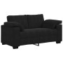 Sofá Loveseat Terciopelo Negro 120 cm
