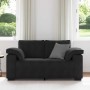 Sofá Loveseat Terciopelo Negro 120 cm