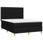 Box spring bed mattress and LED lights black fabric 140x190 cm by , Beds and slatted bases - Ref: Foro24-3135671, Price: 483,...