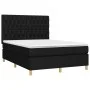 Box spring bed mattress and LED lights black fabric 140x190 cm by , Beds and slatted bases - Ref: Foro24-3135671, Price: 475,...