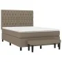 Box spring bed with taupe gray fabric mattress 140x190 cm by , Beds and slatted bases - Ref: Foro24-3136833, Price: 579,65 €,...