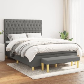 Boxspringbett mit dunkelgrauer Stoffmatratze 140x190 cm von , Betten und Lattenroste - Ref: Foro24-3137390, Preis: 568,23 €, ...