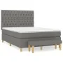 Box spring bed with dark gray fabric mattress 140x190 cm by , Beds and slatted bases - Ref: Foro24-3137390, Price: 569,76 €, ...