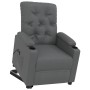 Sillón elevable cuero sintético gris