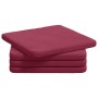 Cojines para asiento 4 pcs Rojo vino 40 x 40 x 3 cm Terciopelo