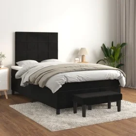 Box spring bed with black velvet mattress 120x200 cm by , Beds and slatted bases - Ref: Foro24-3137835, Price: 443,33 €, Disc...