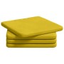 Cojines para asiento 4 pcs Amarillo 40 x 40 x 3 cm Terciopelo