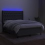 Boxspringbettmatratze und LED-Leuchten dunkelgrauer Stoff 140x190 cm von , Betten und Lattenroste - Ref: Foro24-3138550, Prei...