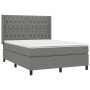 Boxspringbettmatratze und LED-Leuchten dunkelgrauer Stoff 140x190 cm von , Betten und Lattenroste - Ref: Foro24-3138550, Prei...