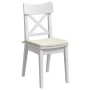 Cojines para asiento 4 pcs Crema 40 x 40 x 3 cm Terciopelo