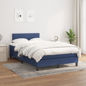 Cama box spring con colchón tela azul 120x200 cm de , Camas y somieres - Ref: Foro24-3139887, Precio: 389,08 €, Descuento: %