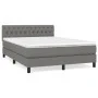 Box spring bed with dark gray fabric mattress 140x200 cm by , Beds and slatted bases - Ref: Foro24-3140298, Price: 438,37 €, ...