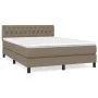Box spring bed with taupe gray fabric mattress 140x190 cm by , Beds and slatted bases - Ref: Foro24-3140293, Price: 443,83 €,...