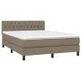 Box spring bed with taupe gray fabric mattress 140x190 cm by , Beds and slatted bases - Ref: Foro24-3140293, Price: 443,83 €,...