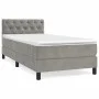 Box spring bed with light gray velvet mattress 80x200 cm by , Beds and slatted bases - Ref: Foro24-3141449, Price: 291,62 €, ...