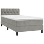 Box spring bed with light gray velvet mattress 80x200 cm by , Beds and slatted bases - Ref: Foro24-3141449, Price: 285,12 €, ...