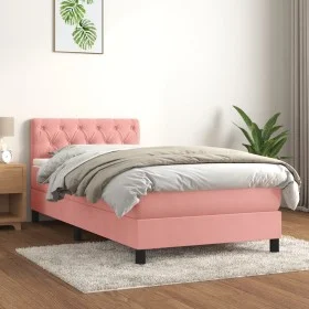 Box spring bed with pink velvet mattress 80x200 cm by , Beds and slatted bases - Ref: Foro24-3141454, Price: 291,73 €, Discou...