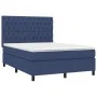 Box spring bed with blue fabric mattress 140x190 cm by , Beds and slatted bases - Ref: Foro24-3142015, Price: 516,13 €, Disco...