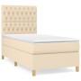Box spring bed with cream fabric mattress 90x200 cm by , Beds and slatted bases - Ref: Foro24-3142550, Price: 355,05 €, Disco...