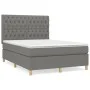 Box spring bed with dark gray fabric mattress 140x200 cm by , Beds and slatted bases - Ref: Foro24-3142578, Price: 502,54 €, ...