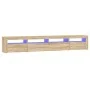 TV cabinet with LED lights Sonoma oak 240x35x40 cm by , TV Furniture - Ref: Foro24-3152724, Price: 150,73 €, Discount: %
